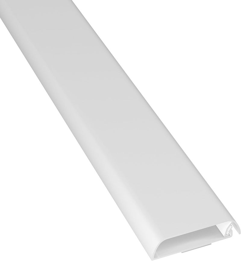 D-Line TV Wall Mount Cord Hider, Hide Mounted TV Cables, Wire Covers, Self Adhesive Cover for Cords, Paintable, Low Profile, Seamless Cable Raceway - 2.36in W x 0.59in H x 15.7in L - White - Image 1